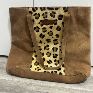 Jane Marie Suede Leopard bag